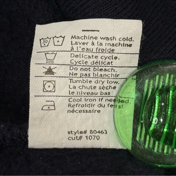 Vince Tunic Hoodie Sweatshirt Deep V Navy Cotton Medium Coastal Chic Beachy - Picture 6 of 10